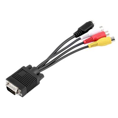 Evrensel VGA'dan Video TV Çıkışı S-Video AV ve 3 RCA Dişi Dönüştürücü Kablo Adaptör