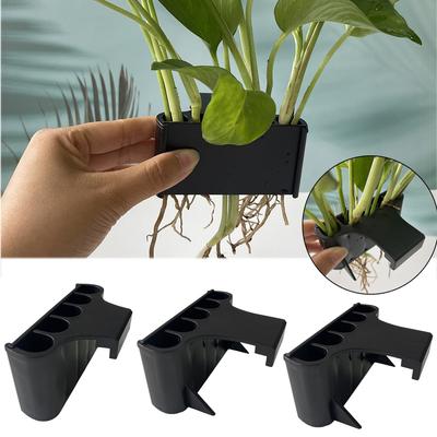 Plant Cultivation Rack Planter Basket with Integrated Hook Easy Installation Planter Shelf Plant Holder for Aquarium/Fish Tank