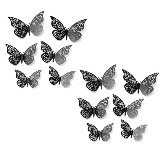 

12 Pcs 3D Butterfly Wall Decals 3 Sizes Hollow Butterfly Wall Art Removable DIY Decorative Sticker for Room Office Bedroom Living Room Decor