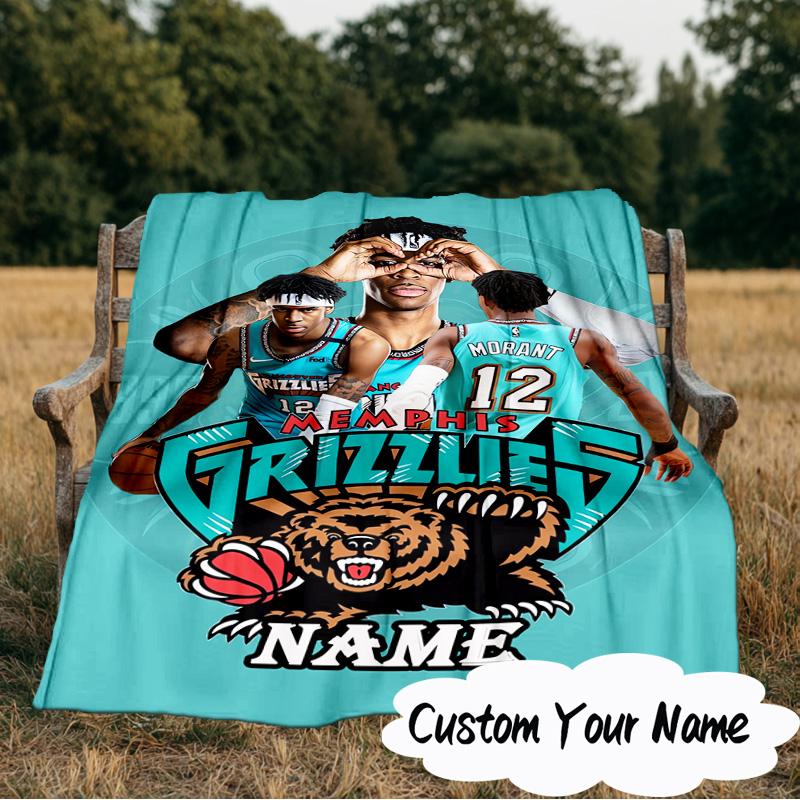 Custom Name Morant Team Spirit Blanket Ideal Bedding Blanket Perfect for Travel, Camping, Living Rooms, Offices, Sofas, Fan Christmas Gift