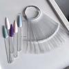 50 Pcs Square Nail Swatch Sticks With Metal Split Ring ,Nail Color Swatch Sticks With Ring - Clear Fan-Shaped Color Display Nail Salon Supplies