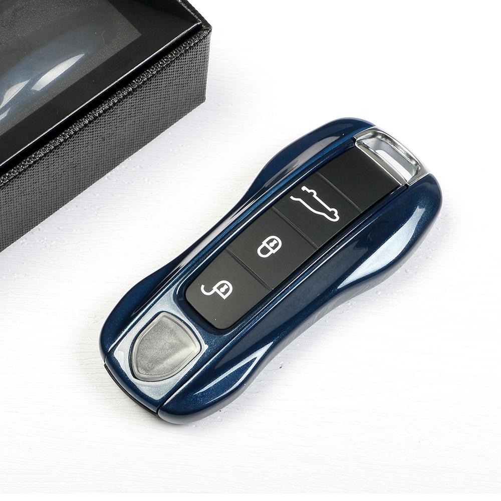 For Porsche Key Key Case Cayenne Macan 911 Paramela 718 Taycan Midnight Blue