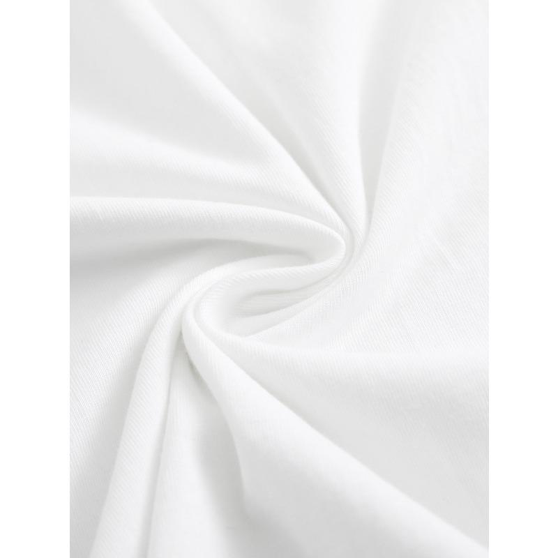 Europeisk Størrelse Unisex Kortermet T-skjorte - Hjerter/Rød Rose/Stripete Kattetrykk, Rund Hals, Myk Stretch, H-linje Passform, Maskinvaskbar