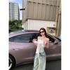 Kumikumi Fashion Set off-Shoulder White Tube Top Vest Women Summer Distressed All-Match Jeans Two-piece Set