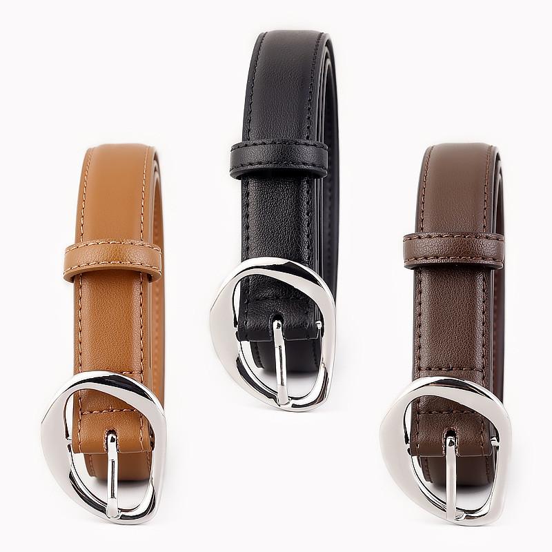 Modischer Echtleder Gürtel Mit Legierung Dornschließe Für Elegante Tägliche Outfits