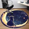 1pc Moon Cat Office Round Area Rug, Indoor Mat Suitable For Office, Under Office Chairs Bedroom Living Room Home Decor, Room Deco 042