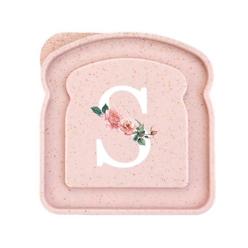 Initials Marked Toast Box Alphabet A-Z Reusable Sandwich Container Box Food Container Sealable Container Small Container
