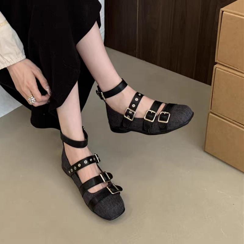 Fashion Designer Loafers Flats Shoes Women Fashion Ballet Shoes Summer Shallow 2025 Buckle Trend Sneakers Walking Casual Mujer Sandalias