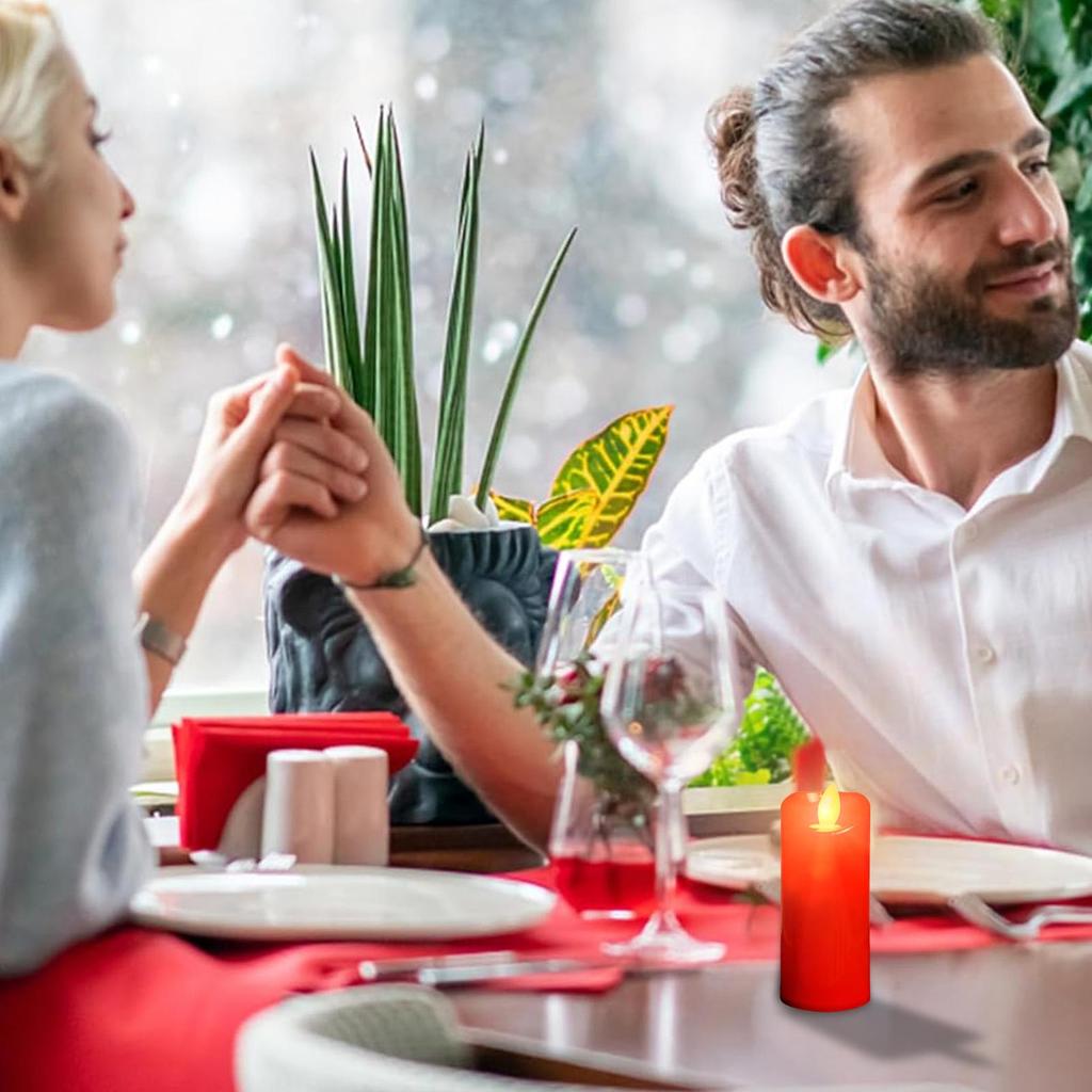 1pc Flameless Votive Candles with Moving Flame Battery Operated LED Pillar Candles for Wedding Christmas Fake Candles