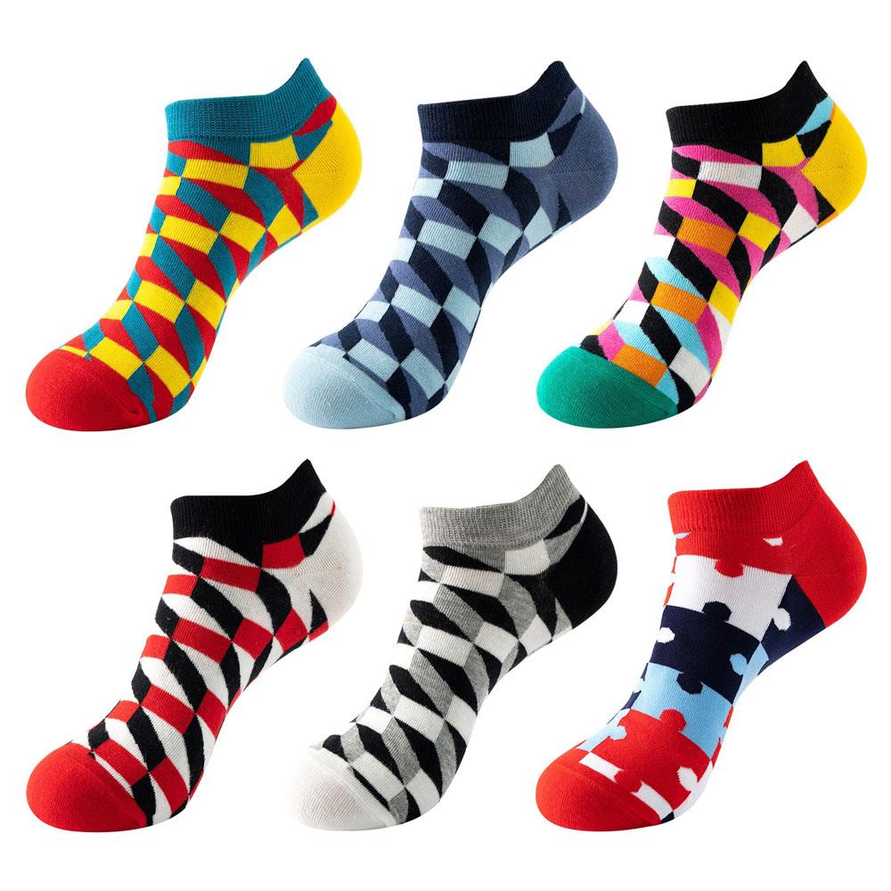 6 Pairs Fashion Colorful Harajuku Cute Unisex Casual Socks Funny Women Short Socks