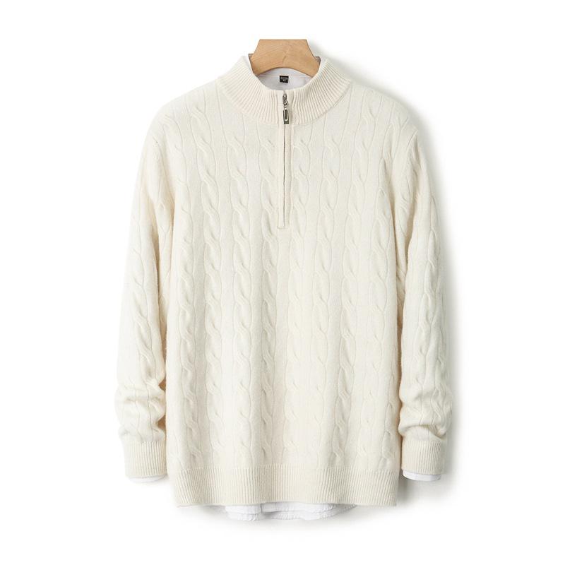 Men's Retro Wool Knitwear: Autumn/Winter Stand-up Collar Sweater