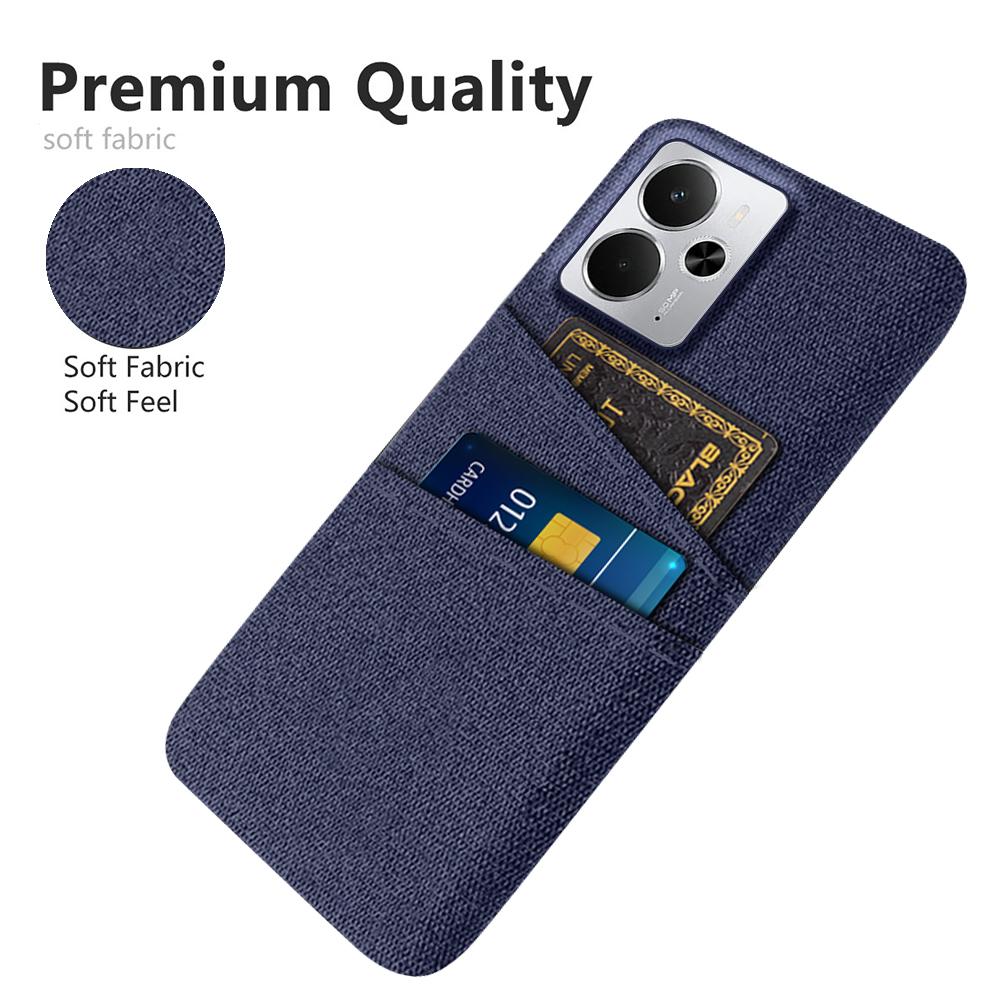 For Realme 14 5G Case Cloth+Hard PC Phone Cover with Dual Card Slots