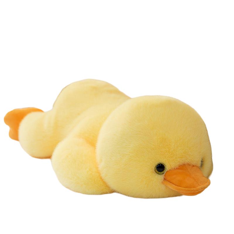 30/40cm Liegende Gelbe Ente Plüschkissen Gefülltes Cartoon-Tier Flauschiges Plüschtier Schlafbegleiter Kopfstütze Heimdekoration Geschenk 30cm beige
