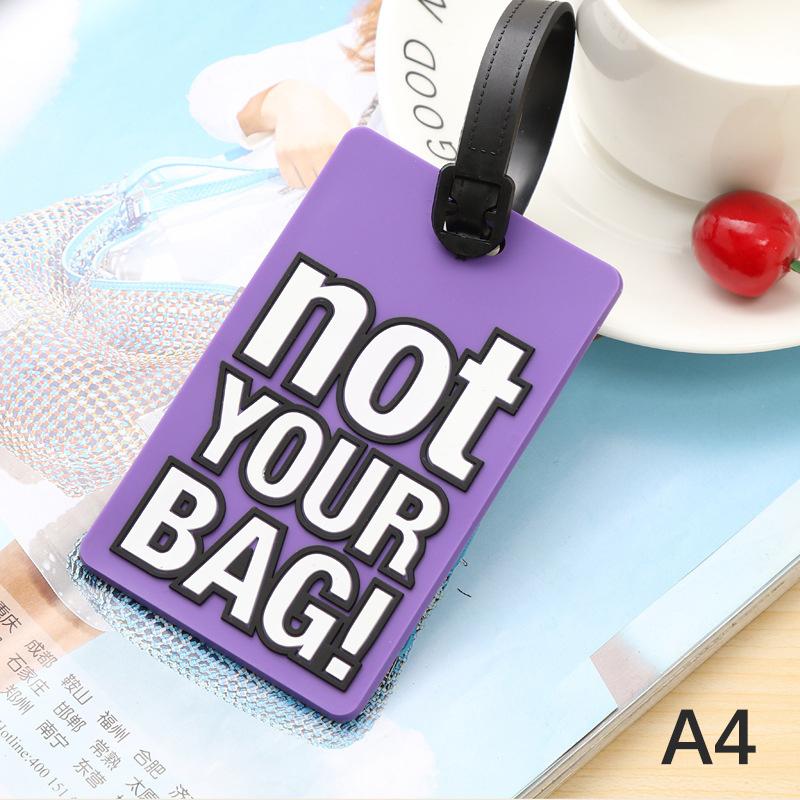 Novelty Strong Luggage Tag Silicone Letter Suitcase Name Address ID Tag Holiday