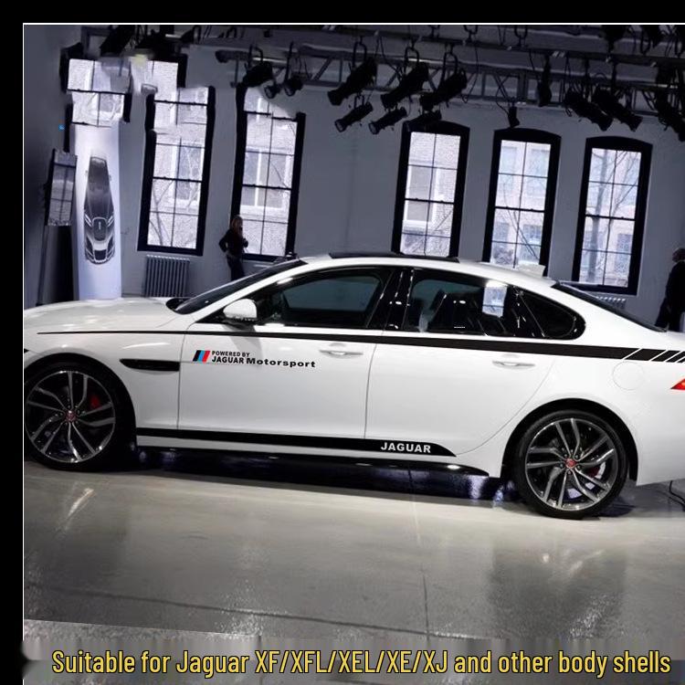 

Jaguar XF/XJ/XE/XEL Пользовательская наклейка с пинстрайпом на линию талии и боковую юбку Standard Material: Black Sticker