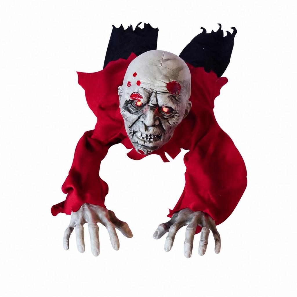 Zombie rampant Décoration d'Halloween Accessoire effrayant lumineux avec effets sonores Sinistre pour