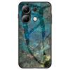 For Xiaomi Redmi Note 13 4G Anti-Drop Phone Cover Tempered Glass Case Marble Pattern Phone Shell