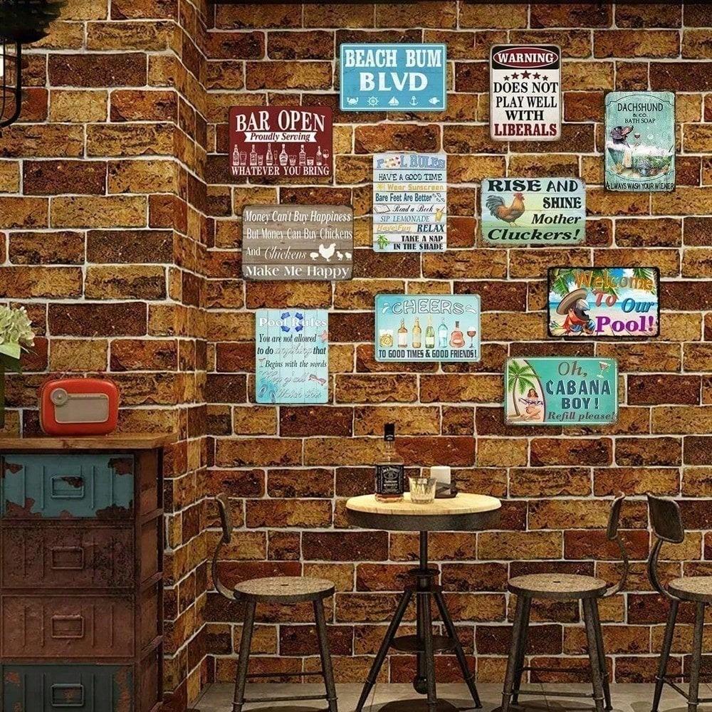 8x12 Inch Vintage Rustic Bee Metal Sign Farmhouse Wall Art Home Decor