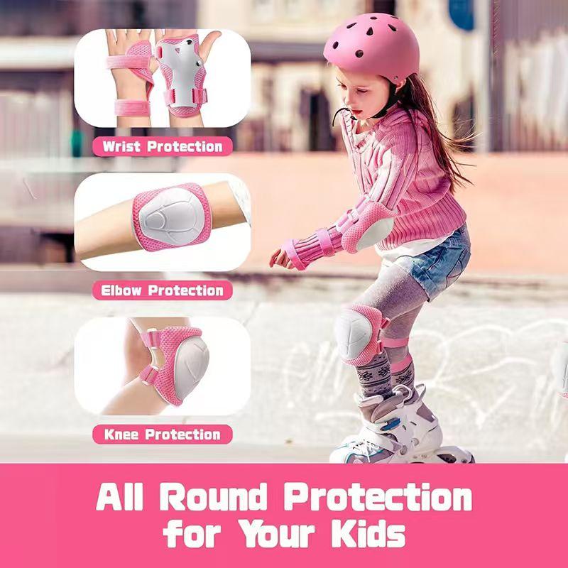 Set di Protezioni per Bambini, Ginocchiere Gomitiere Polsiere per Bambini da 3-8 Anni, Protezione di Sicurezza 3-in-1 per Pattinaggio Ciclismo Monopattino, con Borsa per la Conservazione
