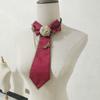 Gothic Lolita Style Cravate Rose Cross Bow Tie Retro Personality JK Uniform Accessories Punk Style Decorative Collar