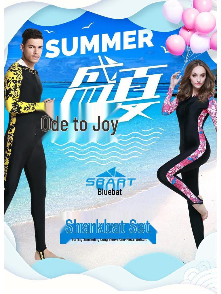 Fato de Banho Feminino Plus Size de Manga Comprida de Secagem Rápida Sharkbutt - Fato de Proteção Solar contra Águas-Vivas para Mergulho e Surfe