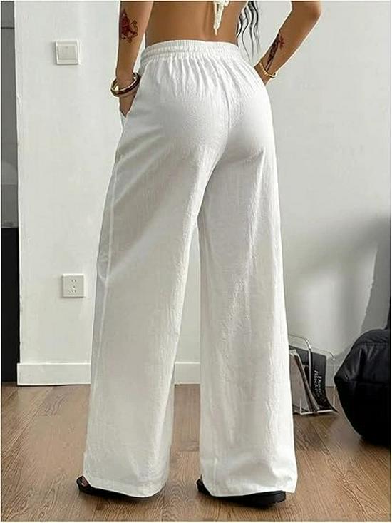 2026 Grenzüberschreitende Europäische & Amerikanische High Waist Lässige Weitbeinige Kordelzug-Hose