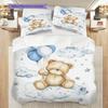 Bettwäsche-Steppdecken-Set mit Teddybär-Muster Bettdeckenbezug Kissenbezug Heimdekoration Geburtstagsgeschenk (1 Bettbezug + 2 Kissenbezüge, ohne Füllung)