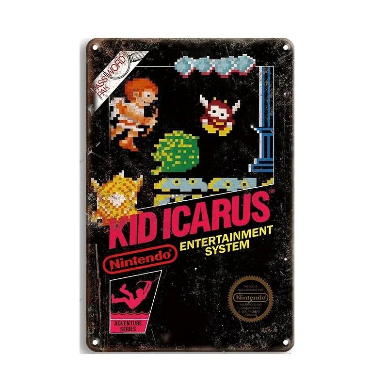 Metal Tin Poster Video Game Retro Metal Tin Sign Plaque Poster for Bar Club Wall Decor Retro Home Vintage Wall Plate Pendant