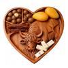 Highland Cow Wooden Charcuterie Board Wooden Heart Shaped Food Platter For Food Snacks Fruits Meats Party Family Gathering