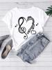 New Women T Shirt Fashion Musical Note Printed T Shirt Harajuku Cute Graphic Tee Shirt Female Ladies Casual Tops Shirts