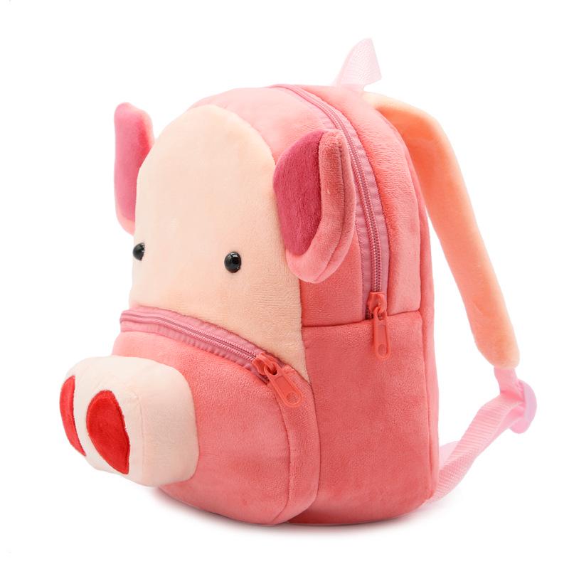 Süße Zoo Kinder Schultasche Rucksack Plüschrucksack Tier Schwein Frühkindliche Bildung Lastenreduzierung Lastenreduzierungsbeutel