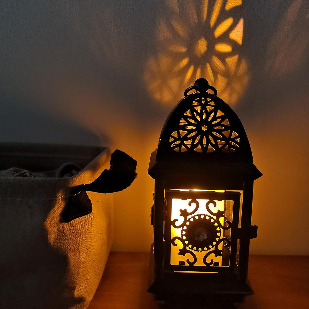 SOWJECE Outdoor Stylish Candle Holder, Antique-Style Decor, Candlestick, Outdoor Candle Stand, Retro Candle Holder, Iron (Black, 1)