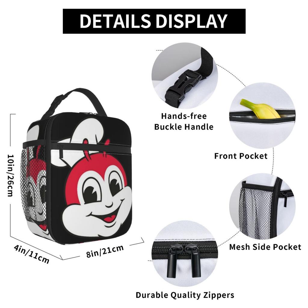 Jollibee Logo Isolierte Lunchtasche für Damen Kinder Auslaufsichere Lebensmittelboxen Thermische Lunchbox Tragetasche