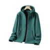Yousheng Men Fall Winter Coat Hooded Zipper Closure Long Sleeves Drawstring Loose Thick Warm Solid Color Cardigan Daily Wear Hoodie Jacket