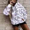 Women Plus Size Colorful Paint Splash Print Long Sleeve Drawstring Hoodie With Kangaroo Pocket