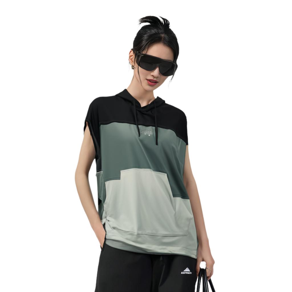 Li Ning Badfive Basketbalová série Volná mikina s kapucí bez rukávů Unisex mikina Černá AWDR177-4