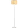 Floor Lamp in Retro Style, Plastic Lampshade, Foot Switch, Metal Rod, White