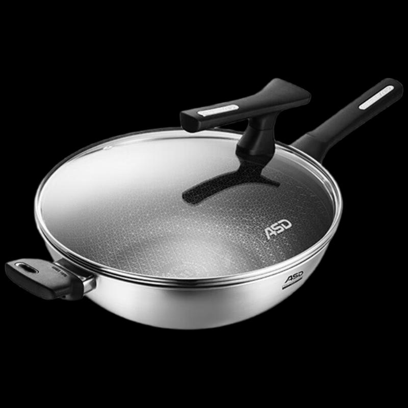 ASD Non-stick Tri-Ply Stainless Steel Wok Set