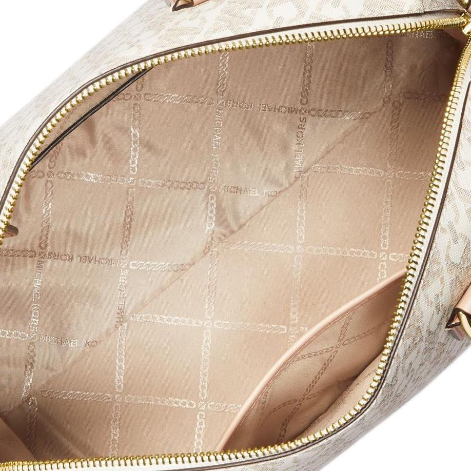 Michael Kors MK Grayson Logo Zip Closure Shoulder Crossbody Handbag Medium Women handbags Vanilla-White 30R4GGYS6B-VANILLA