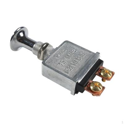 Ağır Hizmet Tipi 75 Amper İtmeli Çekmeli Anahtar 2P Terminaller, Profesyonel Aksesuarlar Gümüş Krom Düğme 6-28V DC