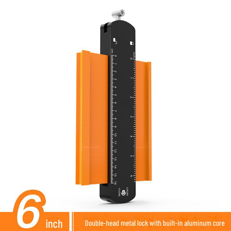 Adjustable Contour Gauge with Wide Lock for Profiling and Measuring Arcs