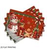 4pcs/6pcs Snowman Cardinal Gingerbread Table Placemats Suitable for Holiday Decorations, Rectangular Dining Mats with Gingerbread Men & Snowman Print,