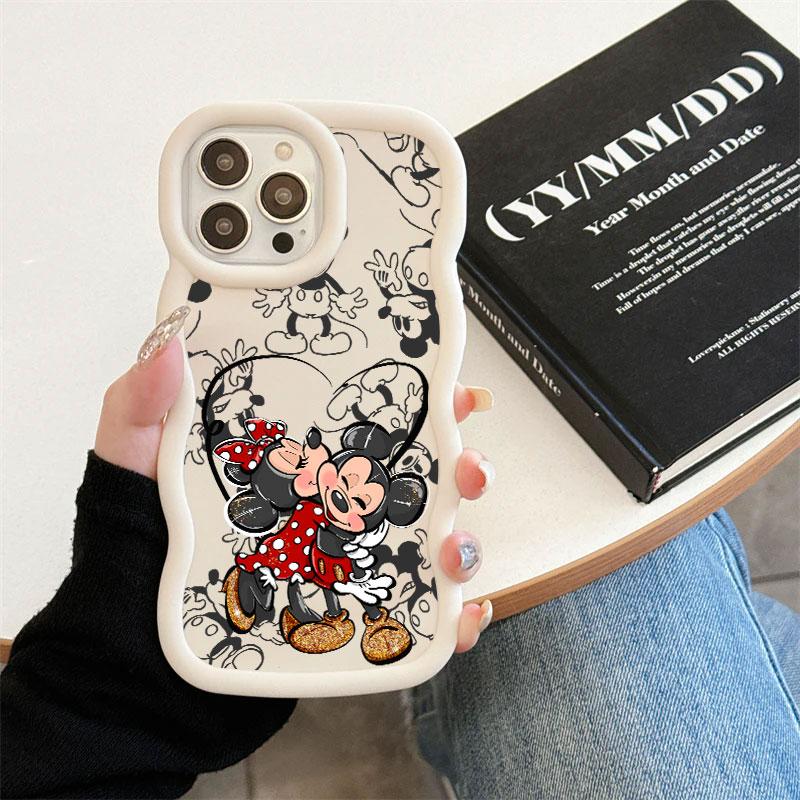 Mickey Minnie Mouse Love Phone Case For iPhone 17E 11 12 13 14 15 16 17 Pro Max 16e 17 Air 13 Plus Candy Color Back Cover