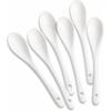 6PCS Porcelain White Coffee Spoons Espresso Tea Sauce and Desserts Ceramic Spoons