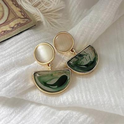 1 Ζευγάρι Απλά Ρετρό Κομψά Γεωμετρικά Κρεμαστά Σκουλαρίκια Για Γυναίκες Κορίτσια Μοντέρνα Κόσμημα Αξεσουάρ Δώρα