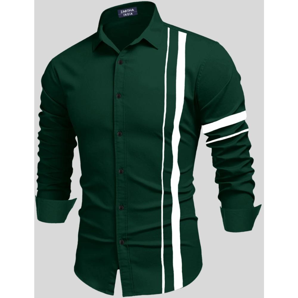 Spring New Men's Shirt 3d Printing All-match Line Printing Long-sleeved Casual Shirt Men's Fashion Casual Lapel Button Shirt