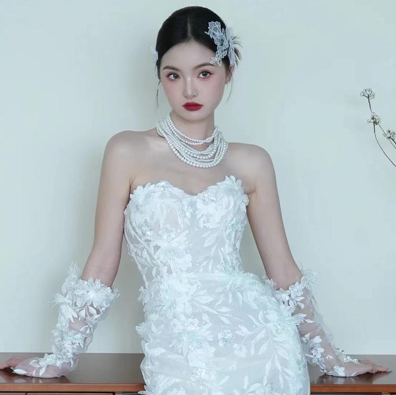 Bridal Wedding Retro Veil Headgear French High-End Lace Pattern Wedding Beautiful Wedding Photo Photo Hair Accessories