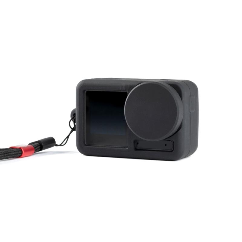 Silicone Camera Sleeve + Lens Cover for Action 3 Cameras Protective Frame Case Black