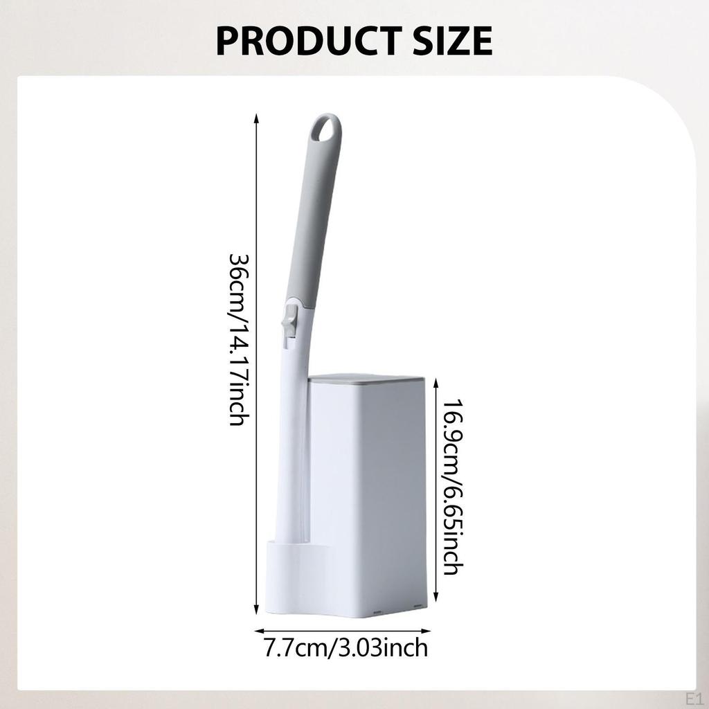 Toilet Bowl Brush with 50 Refills Wall Mounted Cleaning System for Hotel Bathroom