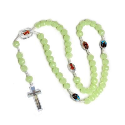 Glowing In Dark Rosary Necklace Holy Jewelry Charm Decoration for Birthday Wedding Festival Decoration